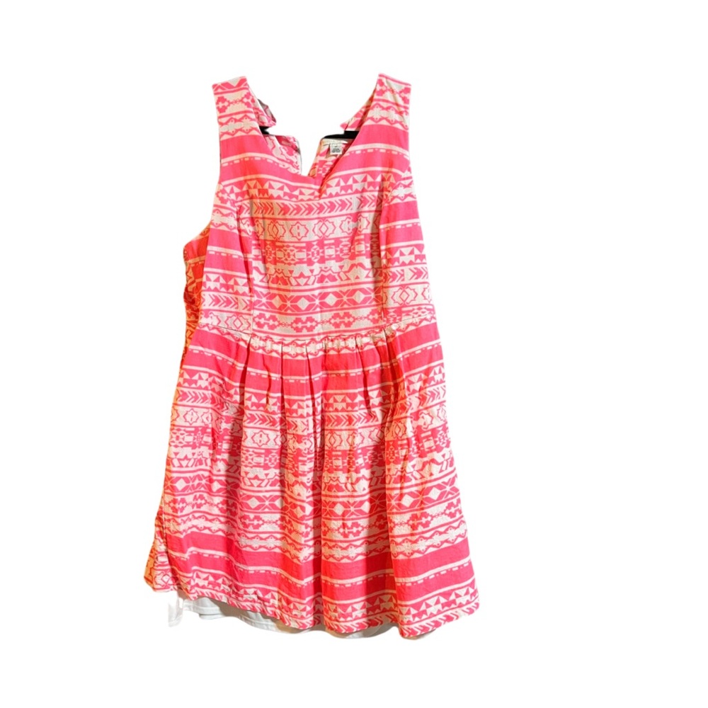 🌺 Forever 21 Plus Pink & White Tribal Print Fit & Flare Dress – Size 3X